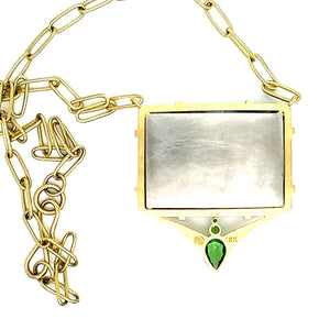 Quartz and Tsavorite necklace