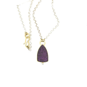 Purpurite shield necklace