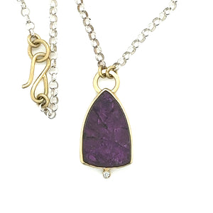 Purpurite shield necklace