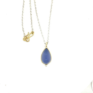 Teardrop Blue Chalcedony necklace