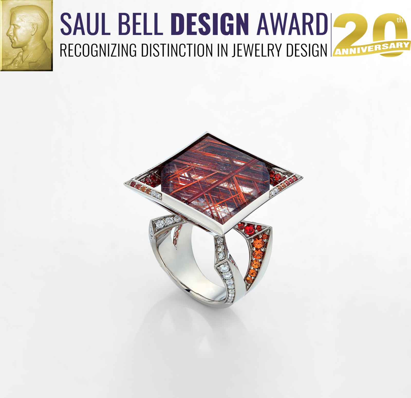 Red Rutilated Quartz Ring